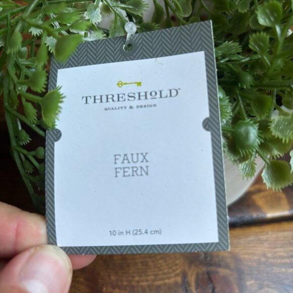 NWT Threshold Faux Fern Potted Plant in White Ceramic Pot – Indoor Decor - Picture 2 of 5